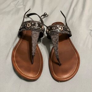GBG Los Angeles Women's Black and Brown Sandals